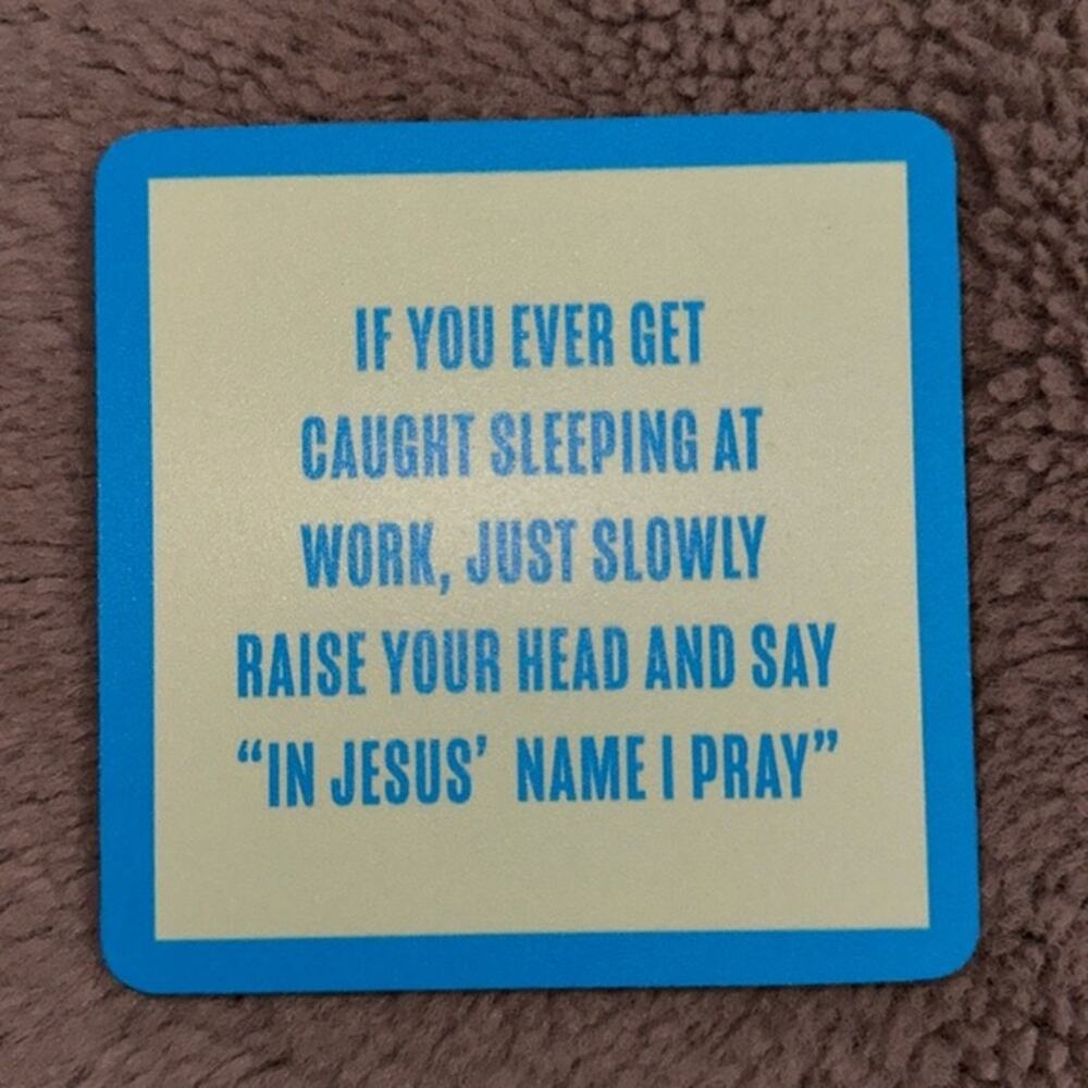 Sleeping at Work Coaster Funny